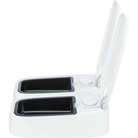 TRIXIE TX2, automatyczny karmnik dla psów, 2 prostokątne miski, programowalny, plastikowy, czarno-biały, S-L(0.6l, 27x7cm): ceny i cechy