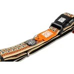 MAX & MOLLY Smart ID Ethnic, dog collar, adjustable, polyester, beige, trident buckle, S(28-45 x 1.5cm)