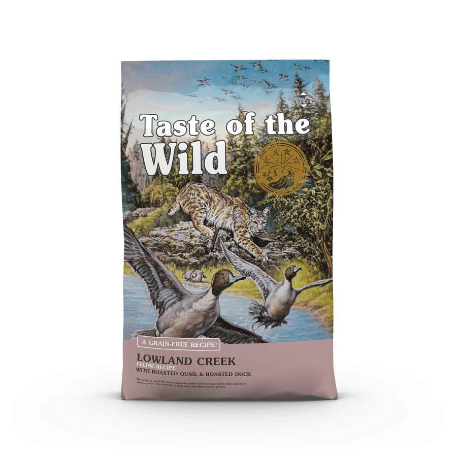 TASTE OF THE WILD Lowland Creek, Kwartel en Eend, graanvrij droogvoer voor katten, 6,6kg