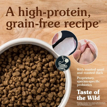 TASTE OF THE WILD Lowland Creek, Kwartel en Eend, graanvrij droogvoer voor katten, 6,6kg