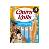 INABA Churu Rolls, XS-XL, poulet et fromage, sachet récompense sans céréales pour chiens, 96g
