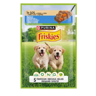 PURINA Friskies Junior, Chicken with Carrot, sachet wet dog food, (in sauce), 85g