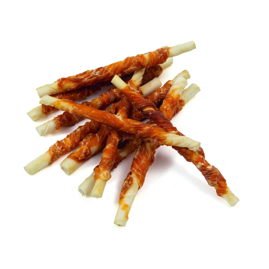 LEOPET Viking Viking Rawhide Sticks con Pollo, M, Pollo y Ternera, bolsa de recompensa sin cereales perros, 80g