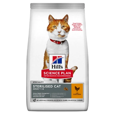 HILL'S SCIENCE PLAN Adult Sterilized, Chicken, croquettes pour chats stérilisés, 1.5kg