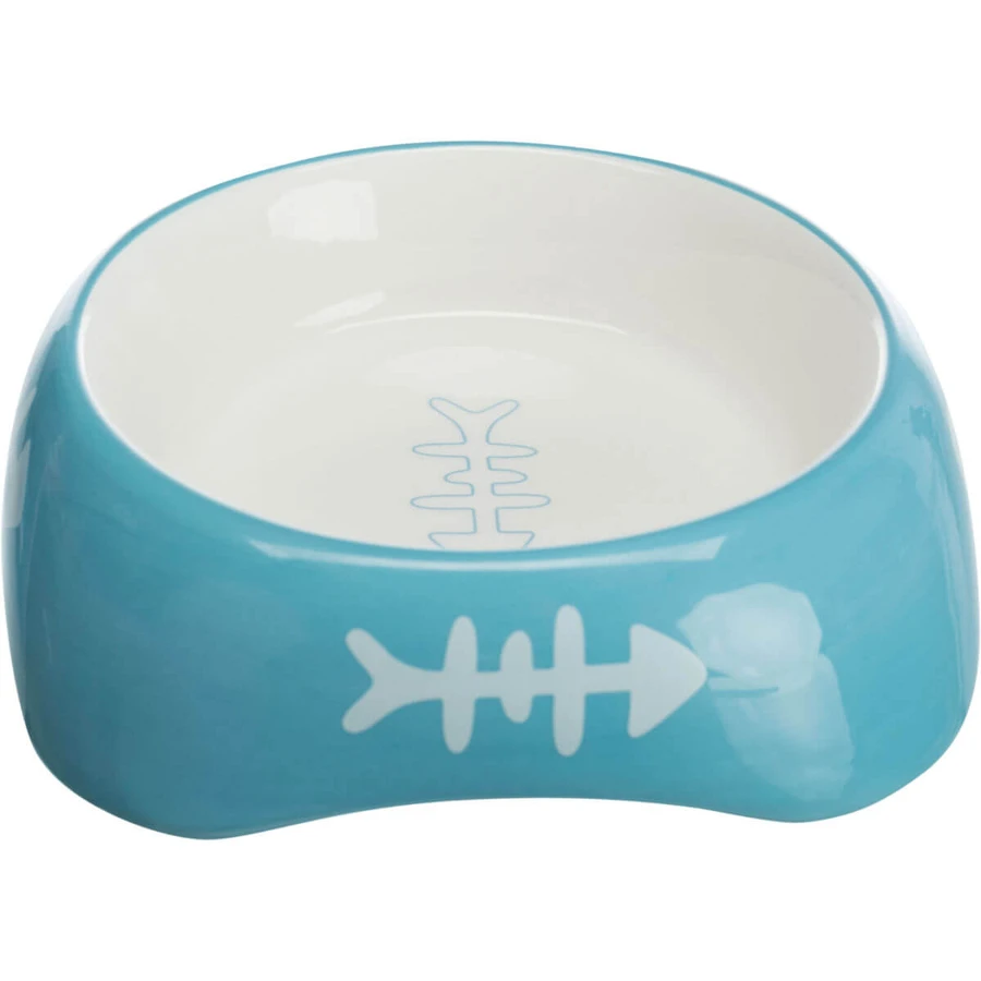 TRIXIE Cat, gamelle pour chat, asymétrique, céramique, couleurs variées, 0.2l, ⌀13cm