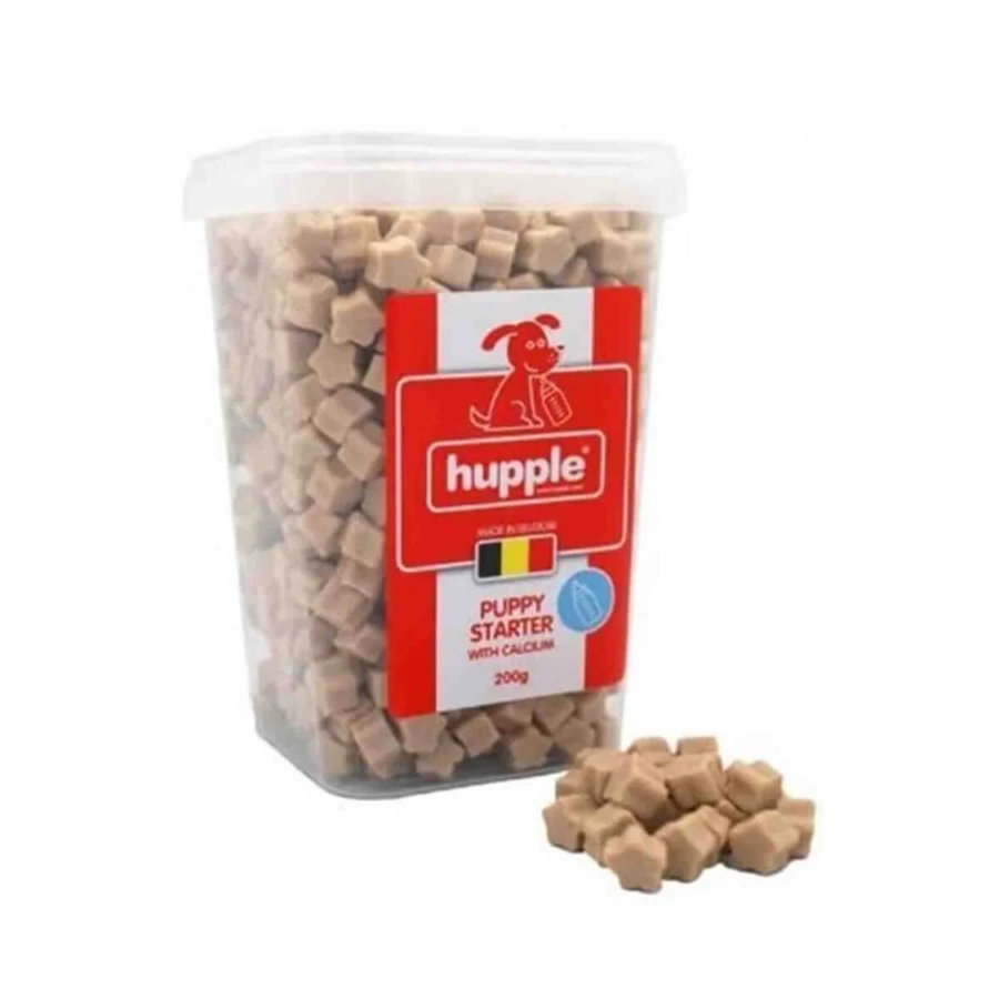 HUPPLE Puppy Starter met Calcium, XS-XL, Vlees, beloningsbox junior honden, 200g