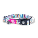 MAX & MOLLY Smart ID Cebra Mágica, collar para perro, ajustable, poliéster, blanco, hebilla tridente, XS(22-35 x 1cm)