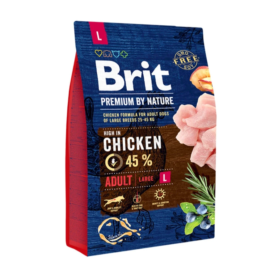 BRIT Premium By Nature Adult Große Rassen, L, Huhn, Trockenfutter Hunde, 3kg