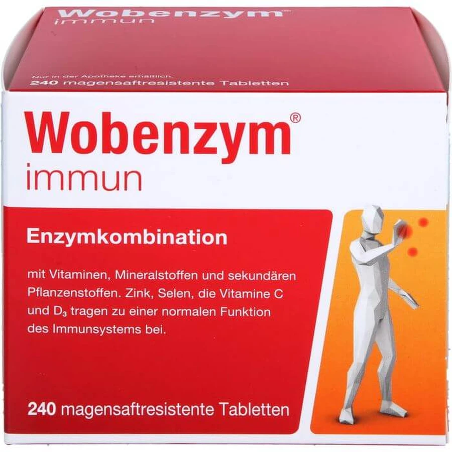 WOBENZYM immuun enteric coated tabletten 240 stuks.