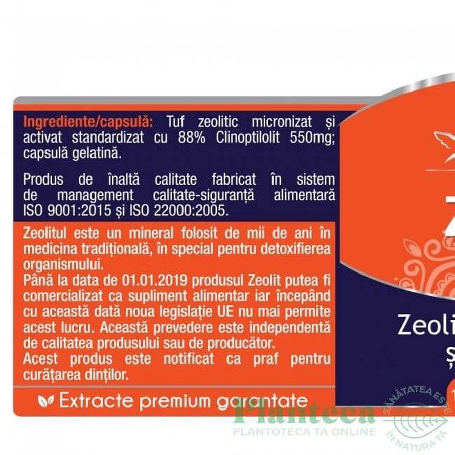 Zeolita Detox, 120 cápsulas, Herbagetica