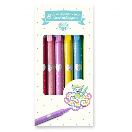 Djeco set de 6 cariocas à contour argenté