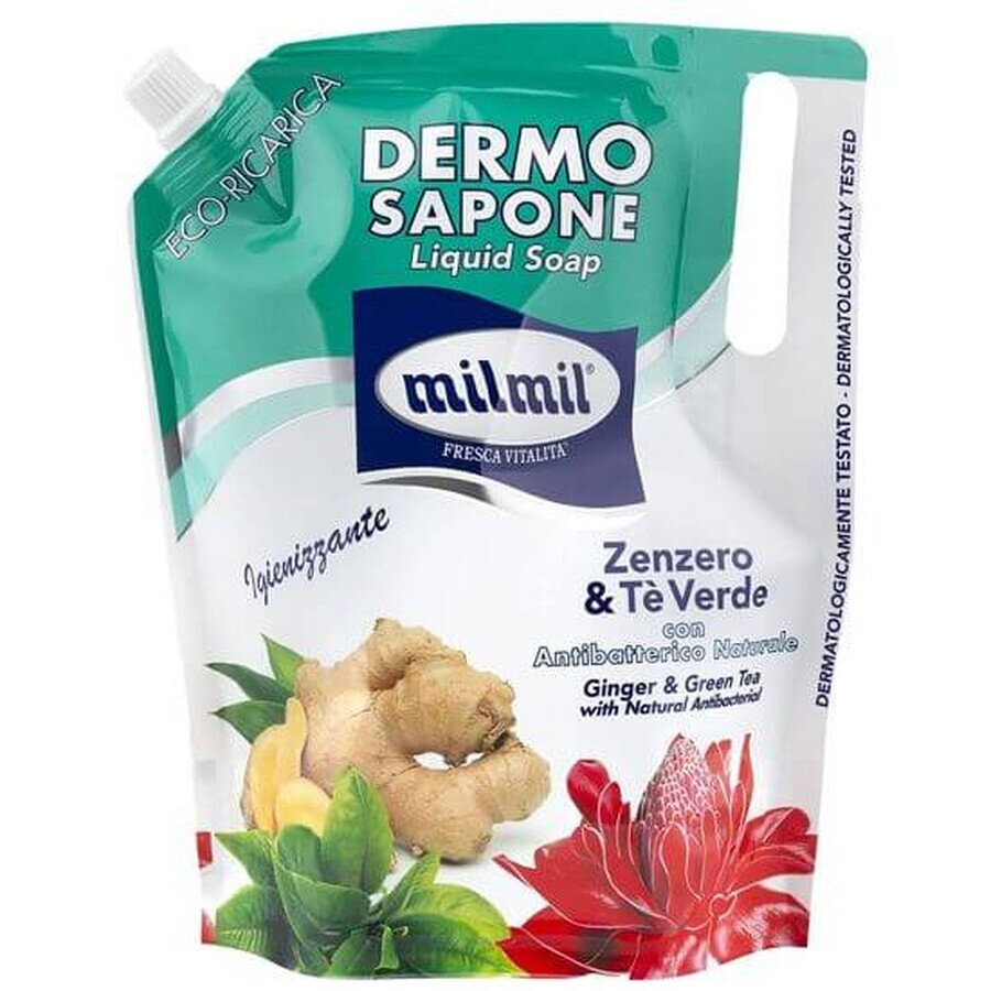 Rezerva de sapun lichid Ghimbir & Ceai verde, 900 ml, Milmil