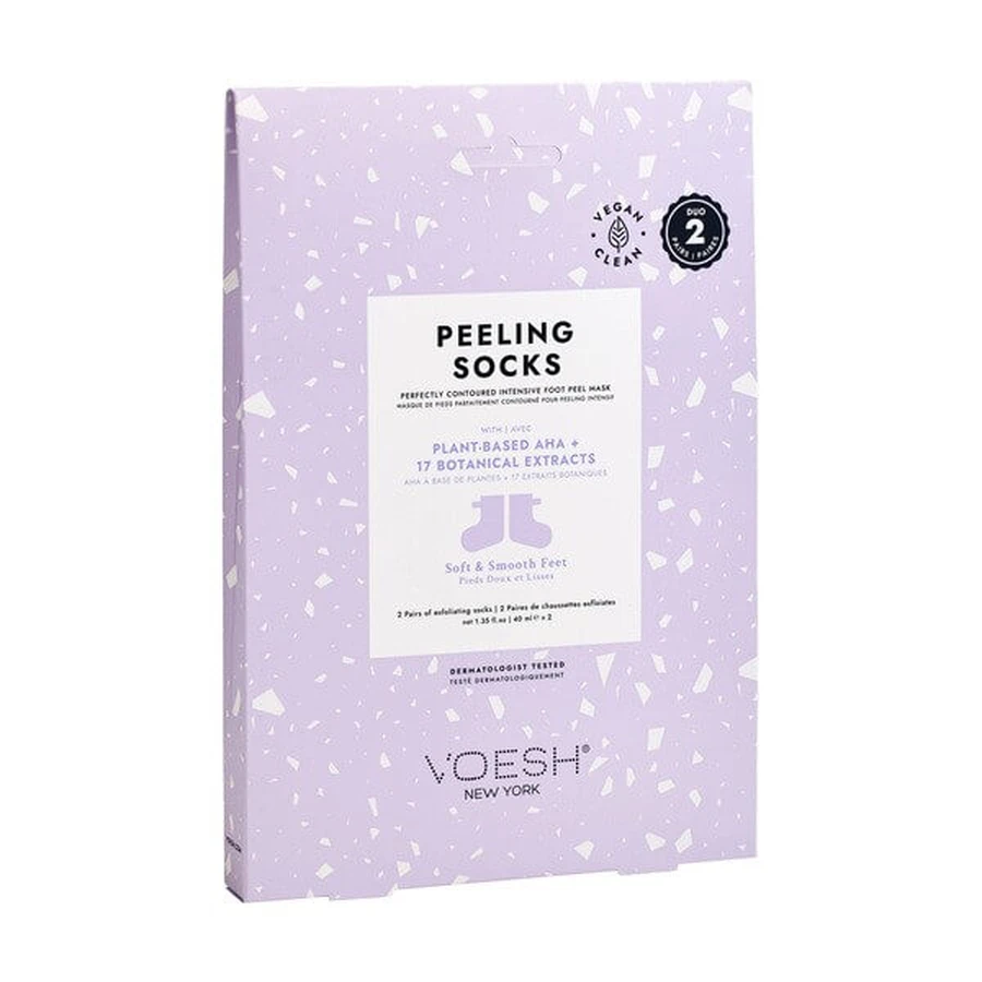 Voesh, exfoliating foot socks, 2 pairs
