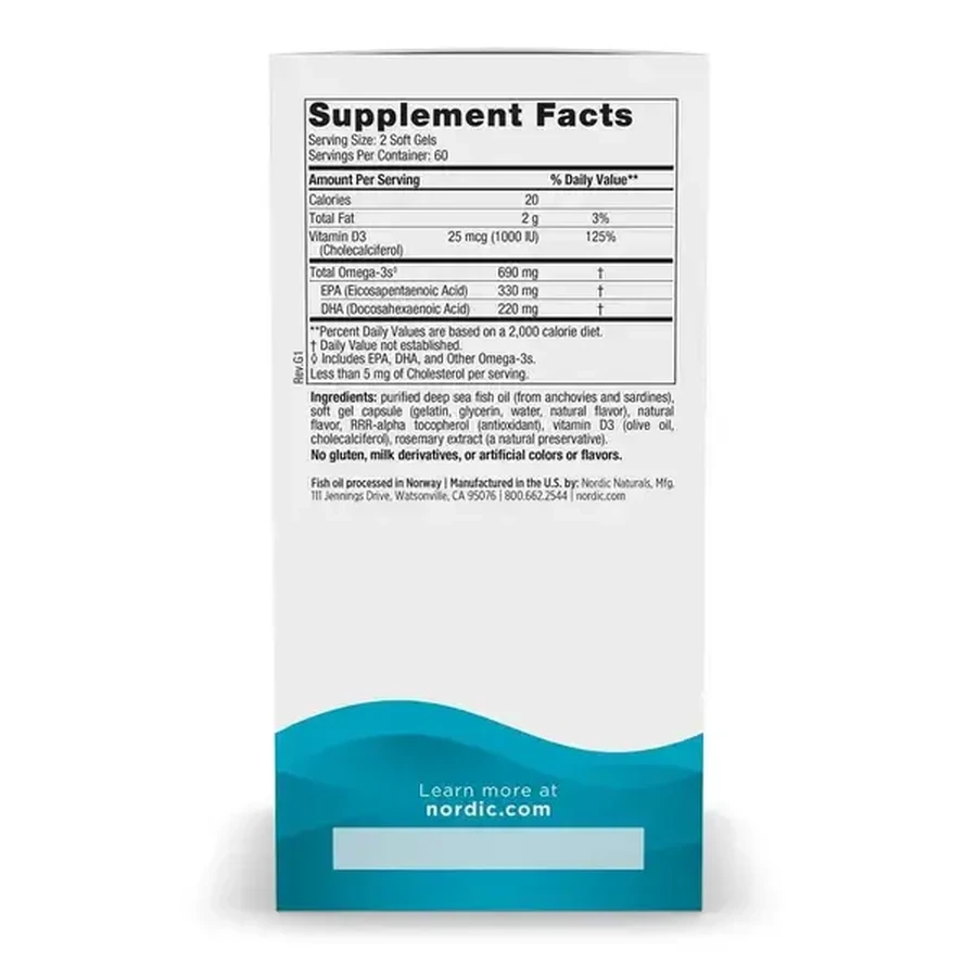 Omega-3D, Lemon, 690 mg, kapsułki, 60 szt.: ceny i cechy