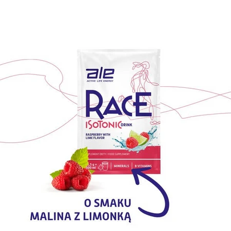 Ale Race Isotonic Drink Raspberry &amp; Lime Flavor, proszek, 31,5 g: ceny i cechy