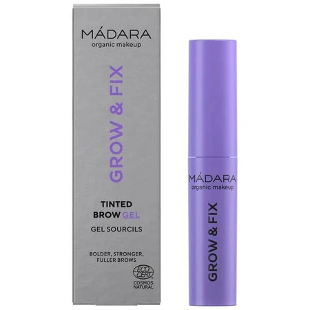 Madara Grow &amp; Fix Tinted Brow Gel, ser gel pentru stilizarea sprâncenelor, Ash Brown 4, 4.25 ml