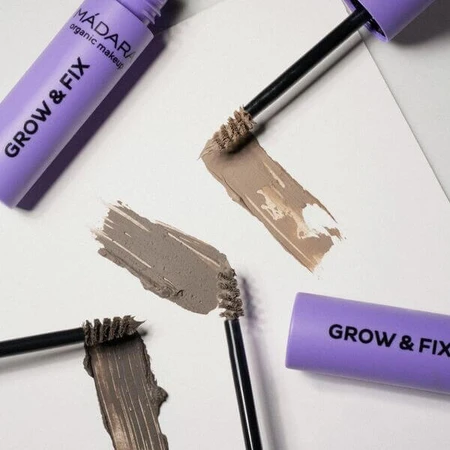 Madara Grow &amp; Fix Tinted Brow Gel, ser gel pentru stilizarea sprâncenelor, Ash Brown 4, 4.25 ml