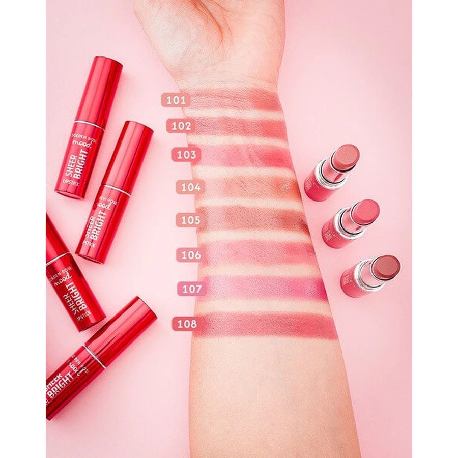 Golden Rose Mood Sheer Bright Lipstick, ruj lucios, 101, 3.3 g