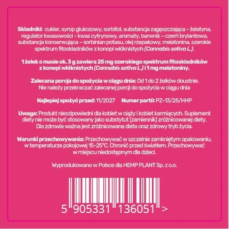 Cannova Gel di canapa con melatonina, 3 pz.
