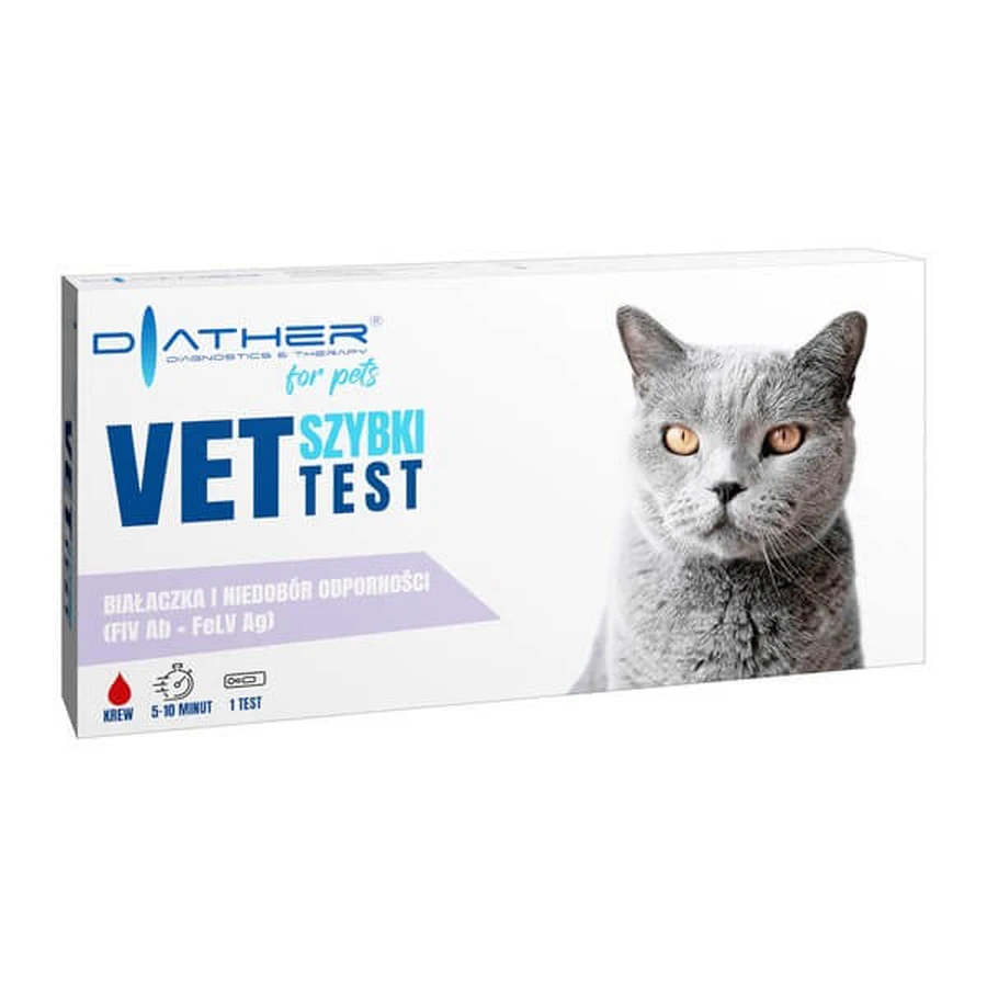 Vet-Test, immunodéficience et leucémie, test de diagnostic pour chats, 1 pc.