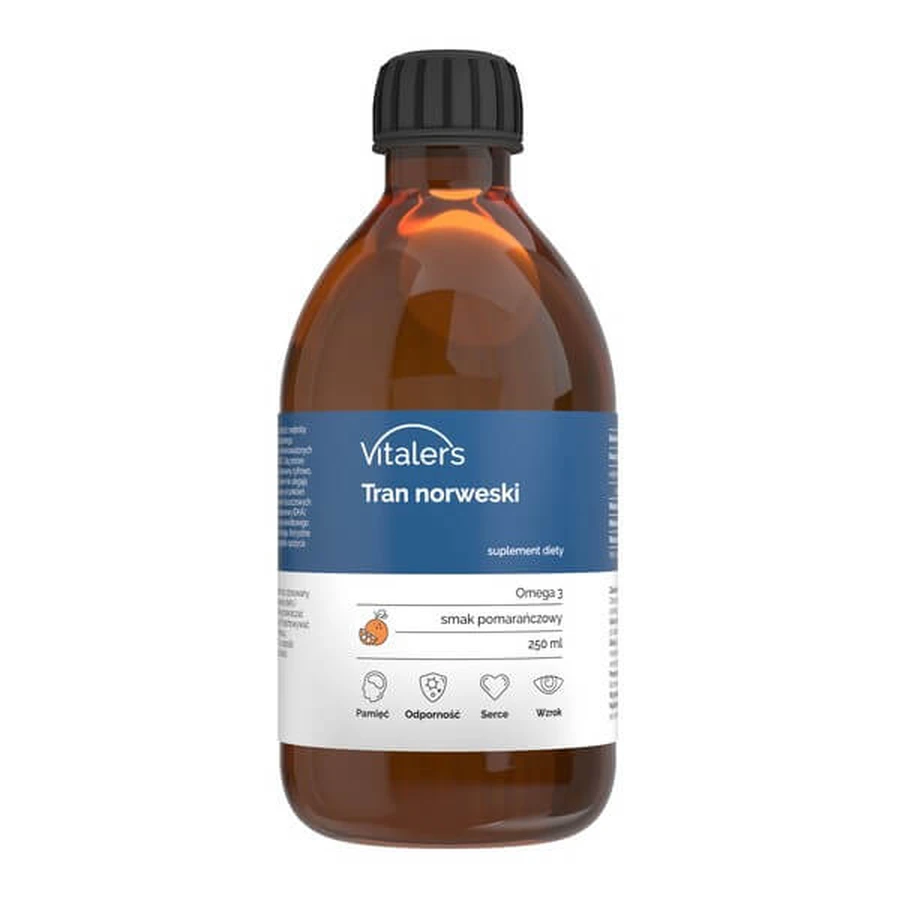 Vitaler's Norwegian Tran, orange, liquid, 250 ml