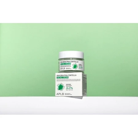 APLB AHA BHA PHA Centella Gezichtscrème, exfoliërende en verzachtende gezichtscrème met zuren en Centella Asiatica, 55 ml
