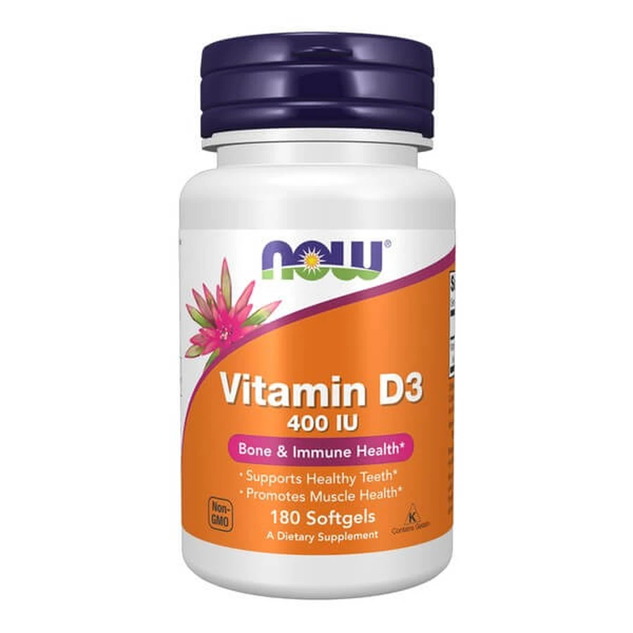 Now Foods, Vitamin D-3, 400 IU, kapsułki, 180 szt.: ceny i cechy