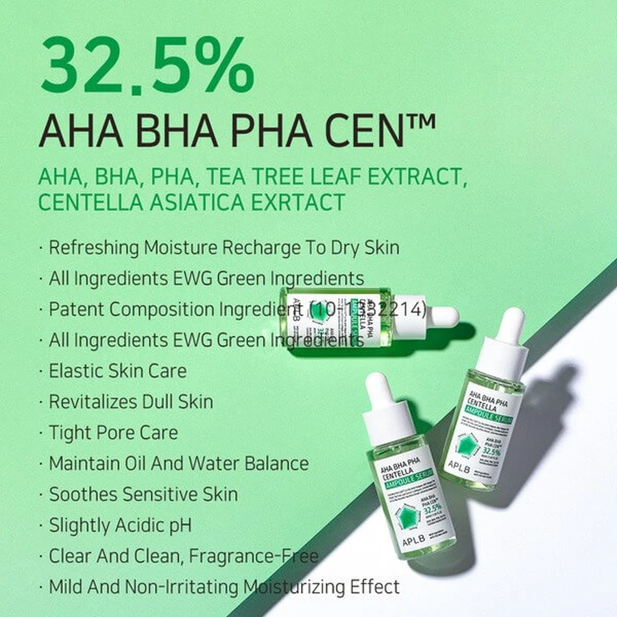APLB AHA BHA PHA Centella Ampolla, siero per il viso, 40 ml.