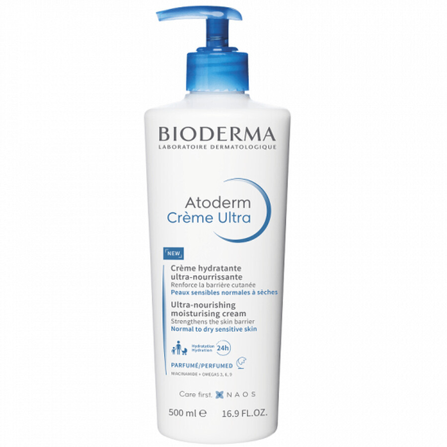 Bioderma Atoderm Ultra Geparfumeerde Hydraterende Crème, 500 ml
