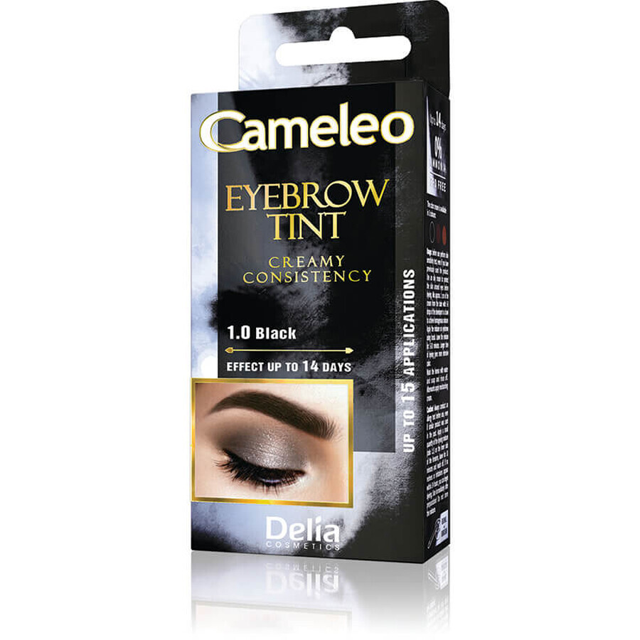 Crème teintante pour sourcils Noir, 15 ml, Delia Cosmetics