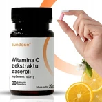 Sundose Vitamine C uit acerola-extract, harde capsules, 30 st.