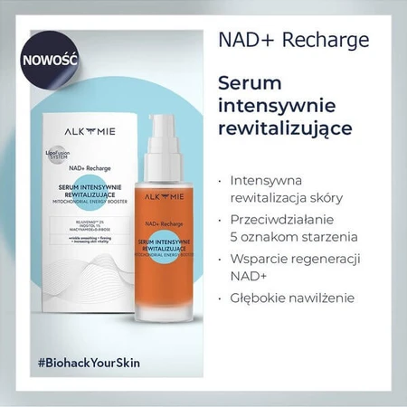 Alkmie NAD+ Recharge, intensief revitaliserend serum, 30 ml