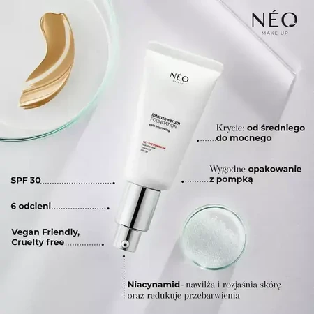 Neo Make Up Intense Serum, fond de ten satinat, 04 SAND, 30 ml
