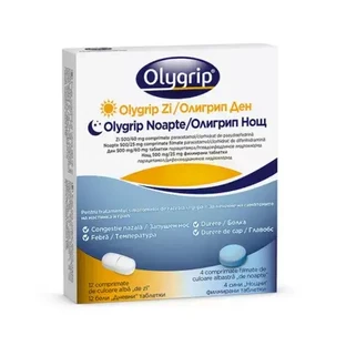Olygrip Day +Olygrip Night, 12 Tabletten + 4 Filmtabletten, McNeil