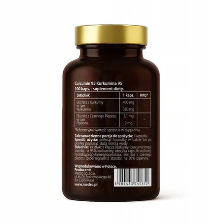 Medso Curcumin 95, kapsułki twarde, 100 szt.: ceny i cechy