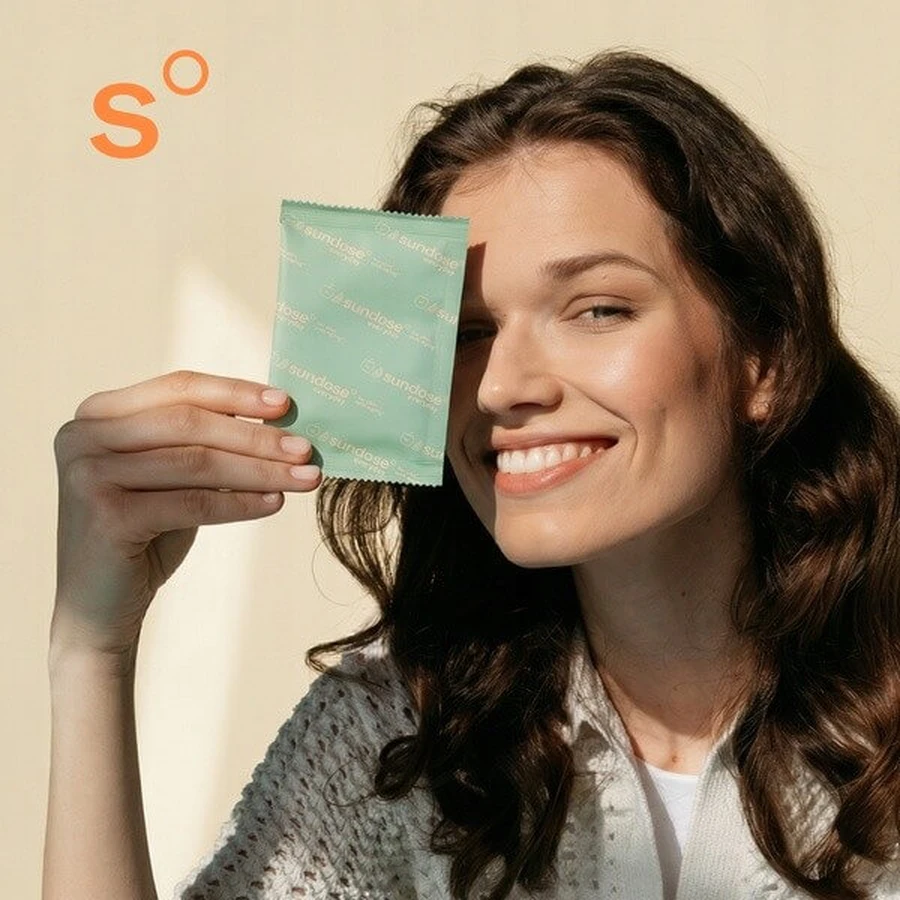 Sundose Everyday For Skin Anti-Aging, pliculețe cu pulbere, aromă de mere și limetă, 15 buc.