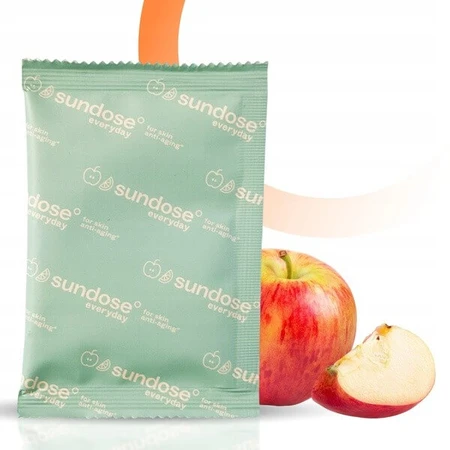 Sundose Everyday For Skin Anti-Aging, pliculețe cu pulbere, aromă de mere și limetă, 15 buc.