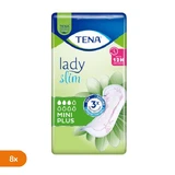 Lot de 8 x TENA Lady Slim Mini Plus, serviettes hygiéniques spécialisées, 16 pièces.