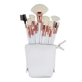 Ilu Basic, Set de 18 brochas de maquillaje + estuche, blanco