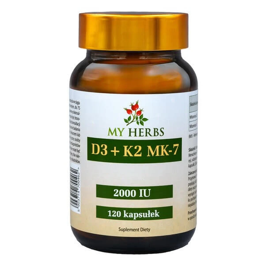 My Herbs D3+K2 MK7, capsules, 120 pcs.
