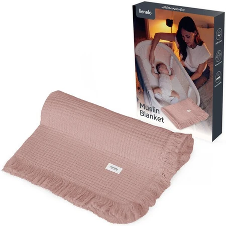 Lionelo Muslin Blanket, infant muslin blanket, Dusty Pink, 1 pc.