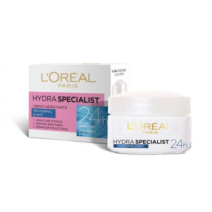 Hydra Specialist Hydraterende Gezichtscrème voor Normale en Gemengde Huid, 50 ml, Loreal