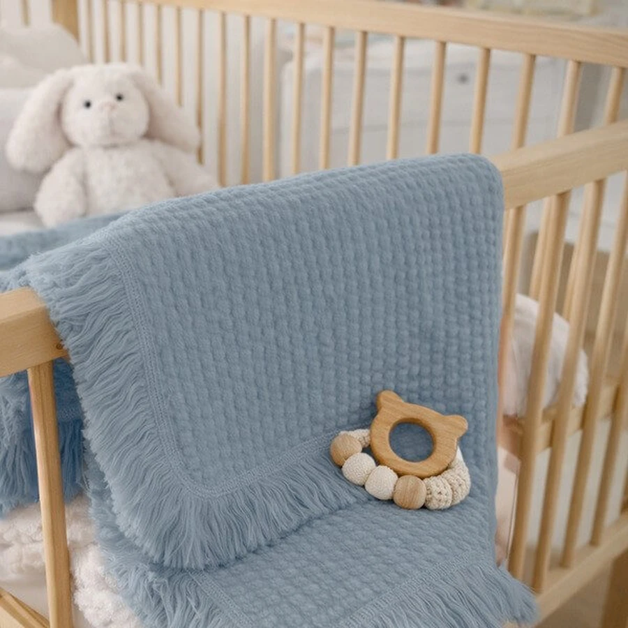 Lionelo Muslin Blanket, infant muslin blanket, Stone Blue, 1 pc.