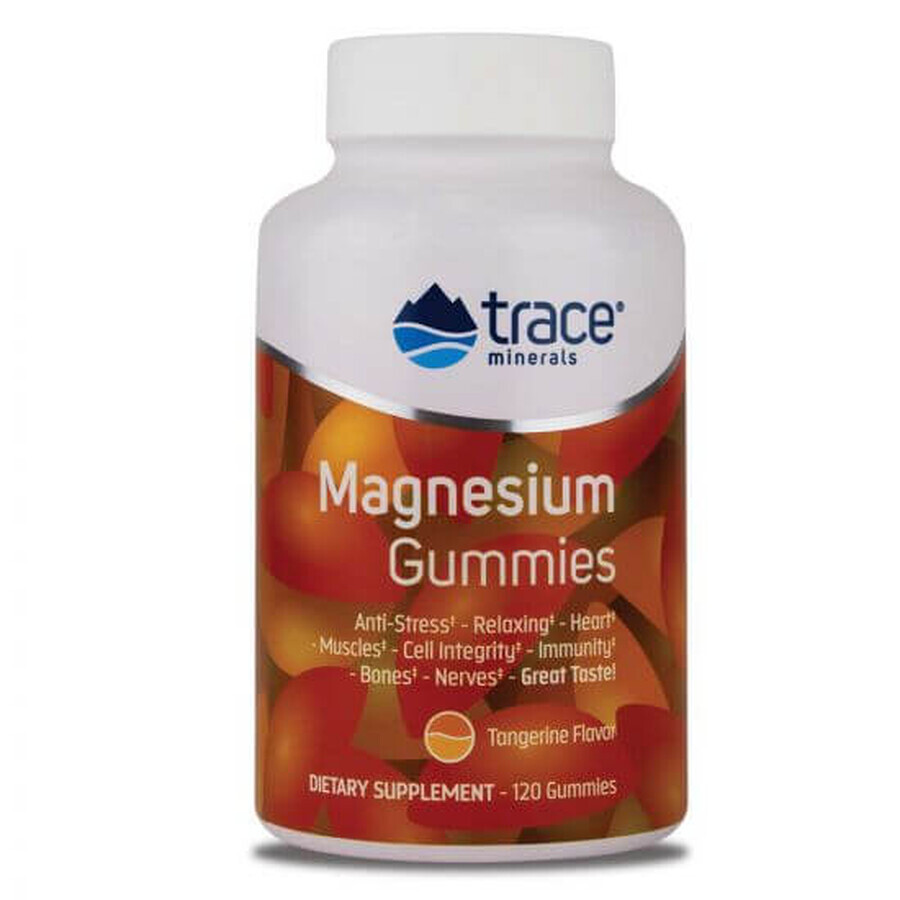 Magnésium avec arôme de mandarine, 120 comprimés gommés, Trace Minerals