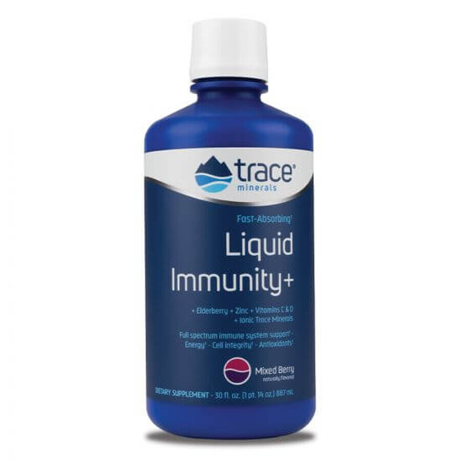 Immunity+ vlierbessensmaak vloeistof, 887 ml, Trace Minerals