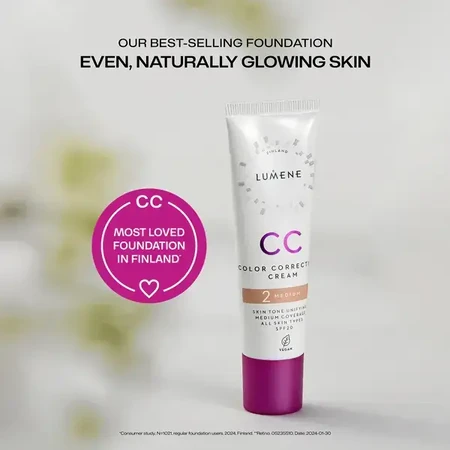 Lumene CC Color Correcting Cream, correcting CC cream SPF 20, 3 (W), 30 ml.