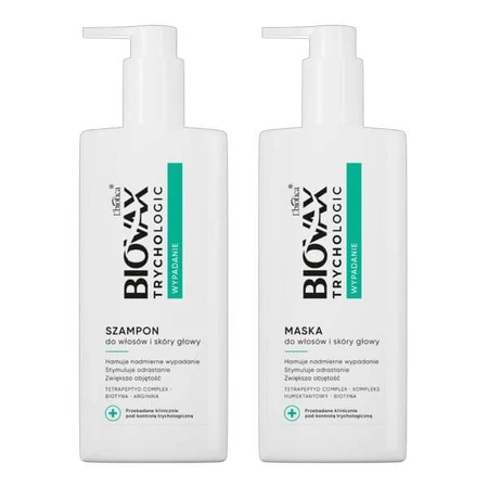 Zestaw Biovax Trychologic Wypadanie, szampon, 200 ml + maska do włosów i skóry głowy, 200 ml: ceny i cechy