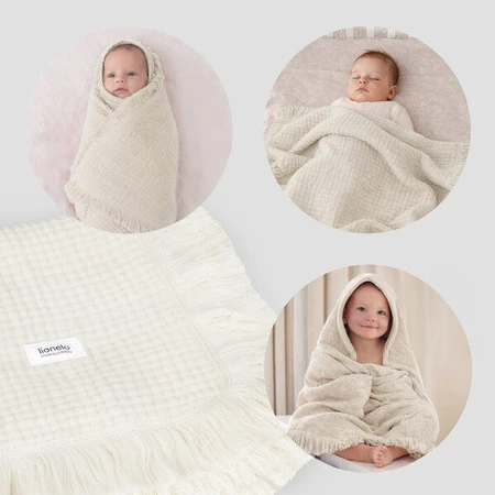 Lionelo Muslin Blanket, infant muslin blanket, Natural Cream, 1 pc.