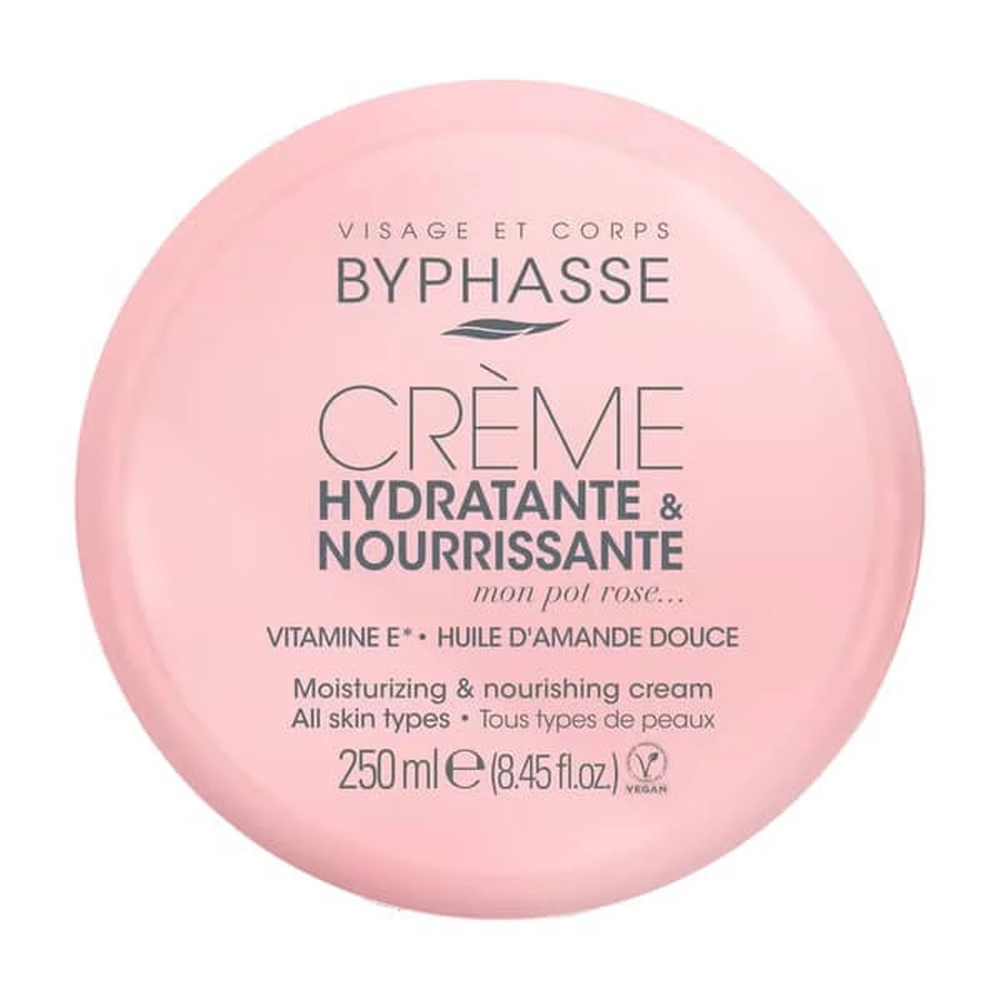 Byphasse Pot Rose, crème voor gezicht, lichaam en handen, 250 ml