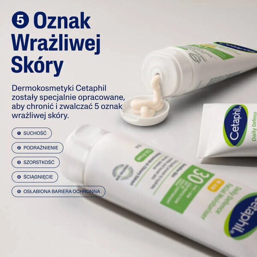 Cetaphil Daily Defence Facial Moisturiser SPF 30, cremă hidratantă de zi, 50 ml